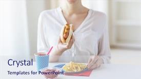  Presentation with 4th july - Beautiful slide set featuring national holidays celebration food backdrop and a sky blue colored foreground