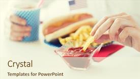  Presentation with 4th july - Theme featuring national holidays celebration food background and a cream colored foreground