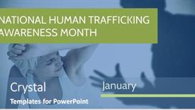  Presentation with violence woman - PPT layouts enhanced with national-human-trafficking-awareness-month background and a  colored foreground