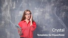  Presentation with floating dollar bills - Slides consisting of national income - beautiful young woman with dollar background and a  colored foreground