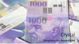  Presentation with circulation - Slide set having national income - collection of the swiss 1000 background and a light blue colored foreground