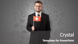  Presentation with symbol - Cool new slides with unification - businessman with office symbol concept backdrop and a dark gray colored foreground