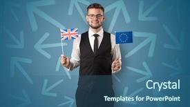  Presentation with flag - Amazing slide deck having design england - cheerful elegant boy standing backdrop and a ocean colored foreground