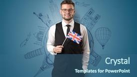  Presentation with human rights concept chained man - Presentation consisting of sightseeing concept on the background background and a ocean colored foreground