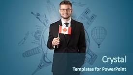  Presentation with elegant - PPT theme with sightseeing concept on the background background and a ocean colored foreground