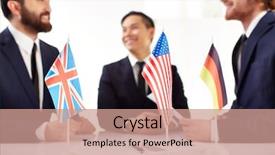  Presentation with negotiating - Cool new PPT theme with national integrity - image of american british backdrop and a coral colored foreground
