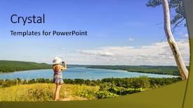  Presentation with sleeping - Theme consisting of national lakeshore in northern michigan background and a light blue colored foreground