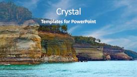  Presentation with rocks - Cool new slides with national lakeshore near munising michigan backdrop and a teal colored foreground