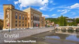  Presentation with bosnia - Amazing PPT theme having national-library-in-sarajevo-bosnia backdrop and a gray colored foreground