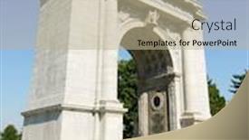  Presentation with memorial - Cool new PPT theme with revolutionary war - national memorial arch backdrop and a mint green colored foreground