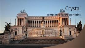  Presentation with street light view - PPT layouts with national monument to victor emmanuel background and a light blue colored foreground