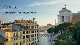  Presentation with rome - Slides with national monument to victor background and a light blue colored foreground