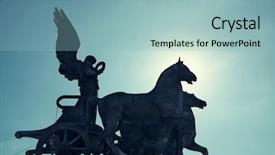  Presentation with rome - Presentation design with national monument to victor background and a light blue colored foreground