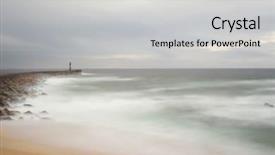  Presentation with rocky shore - Amazing presentation design having national movement - beautiful long exposure landscape backdrop and a light gray colored foreground