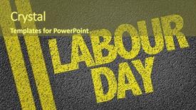  Presentation with road - Presentation theme consisting of national movement - labour day written background and a tawny brown colored foreground
