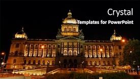  Presentation with historical-building - Beautiful slides featuring national-museum-in-prague backdrop and a black colored foreground