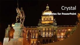  Presentation with czech republic - Audience pleasing presentation theme consisting of national-museum-in-prague backdrop and a black colored foreground