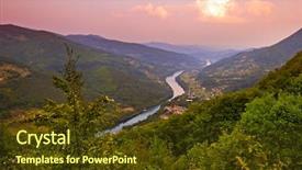  Presentation with beautiful mountains river lake sky nature - Amazing PPT layouts having national nature park in serbia backdrop and a tawny brown colored foreground