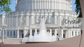  Presentation with opera - Presentation theme enhanced with national opera and ballet theatre background and a light gray colored foreground