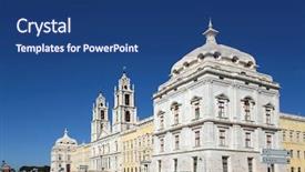  Presentation with national - Slide set featuring national palace and franciscan convent background and a ocean colored foreground