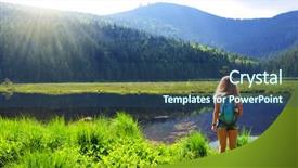  Presentation with tourist - Colorful slide set enhanced with national park bavarian forest germany backdrop and a ocean colored foreground