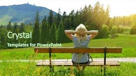  Presentation with mount olympus - PPT theme with national park bayerische wald germany background and a tawny brown colored foreground