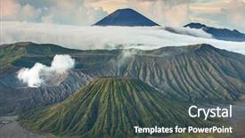  Presentation with volcanoes - Beautiful theme featuring national park east java indonesia backdrop and a dark gray colored foreground