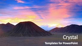  Presentation with volcano - Presentation theme consisting of national park east java indonesia background and a dark gray colored foreground