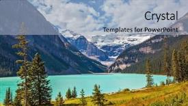  Presentation with banff national park - PPT theme having national park great sunny day background and a light blue colored foreground
