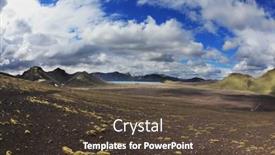  Presentation with pink green - Amazing slide deck having national park landmannalaugar in july green and pink mountain slopes and snowy white residues from last winter backdrop and a tawny brown colored foreground