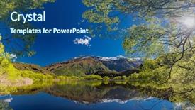  Presentation with mountain lake - Slide deck consisting of national park near wanaka new background and a ocean colored foreground