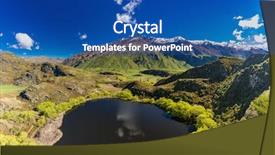  Presentation with diamond glitter sparkle - Amazing slide deck having national park near wanaka new backdrop and a ocean colored foreground
