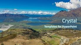  Presentation with rock climbing to top of mountain - Cool new slide deck with national park near wanaka new backdrop and a ocean colored foreground