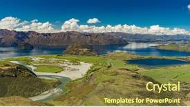  Presentation with rock climbing to top of mountain - PPT theme enhanced with national park near wanaka new background and a tawny brown colored foreground