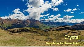  Presentation with rock climbing to top of mountain - Beautiful PPT theme featuring national park near wanaka new backdrop and a tawny brown colored foreground