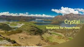  Presentation with rock climbing to top of mountain - Colorful presentation design enhanced with national park near wanaka new backdrop and a tawny brown colored foreground