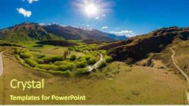  Presentation with mountain lake - PPT theme having national park near wanaka new background and a tawny brown colored foreground