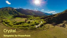  Presentation with rock climbing to top of mountain - Slide set enhanced with national park near wanaka new background and a tawny brown colored foreground