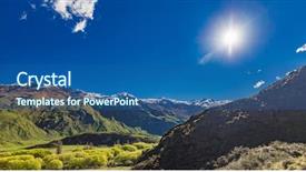  Presentation with mountain lake - Presentation theme consisting of national park near wanaka new background and a ocean colored foreground