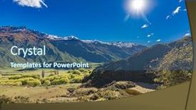  Presentation with mountain lake - Colorful theme enhanced with national park near wanaka new backdrop and a ocean colored foreground