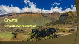  Presentation with mountain lake - PPT layouts with national park near wanaka new background and a tawny brown colored foreground