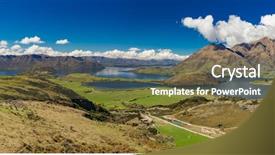  Presentation with mountain lake - Theme having national park near wanaka new background and a tawny brown colored foreground