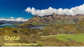  Presentation with mountain lake - Beautiful PPT layouts featuring national park near wanaka new backdrop and a tawny brown colored foreground