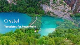  Presentation with world travel - PPT layouts enhanced with national-park-of-plivice-lakes background and a teal colored foreground