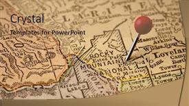  Presentation with map vintage - Slides with national park on vintage 1920s background and a coral colored foreground