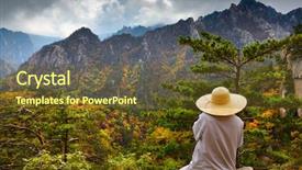  Presentation with meditation - Cool new theme with national park soraksan south korea backdrop and a tawny brown colored foreground