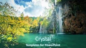  Presentation with croatia - Cool new presentation theme with national park spring - waterfall in forest plitvice lakes backdrop and a ocean colored foreground