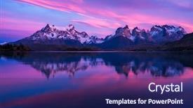  Presentation with shenandoah national park big meadows - Amazing PPT theme having national park sunrise from lake backdrop and a navy blue colored foreground