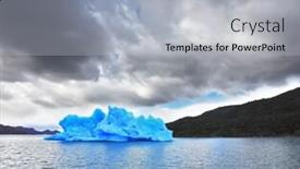  Presentation with chilean - PPT theme having national park torres del paine in chilean patagonia blue ice iceberg reflected in the lake gray background and a light gray colored foreground