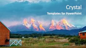  Presentation with river valley - Beautiful slide deck featuring national park torres del paine sunrise on a windy day camping in the valley of the river serrano backdrop and a teal colored foreground